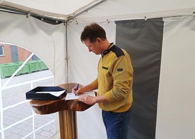 Mosterei Post Altenberge - Das Ausfüllen des Auftragszettels