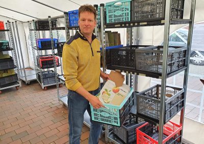 Mosterei Post Altenberge - Kartonabgabe in der Mosterei Post Altenberge